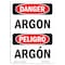 Signmission Safety Sign, OSHA Danger, 5" Height, Argon, Bilingual Spanish OS-DS-D-35-VS-1032 - alternate 1